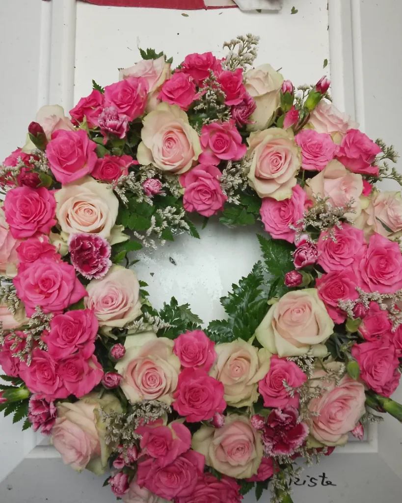 Krans i rosa nuancer